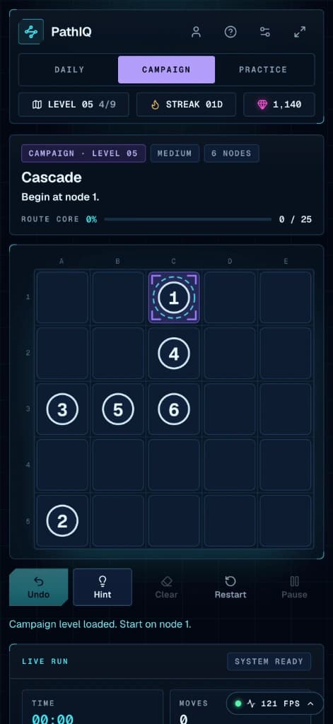 PathIQ Game Mobile Experience